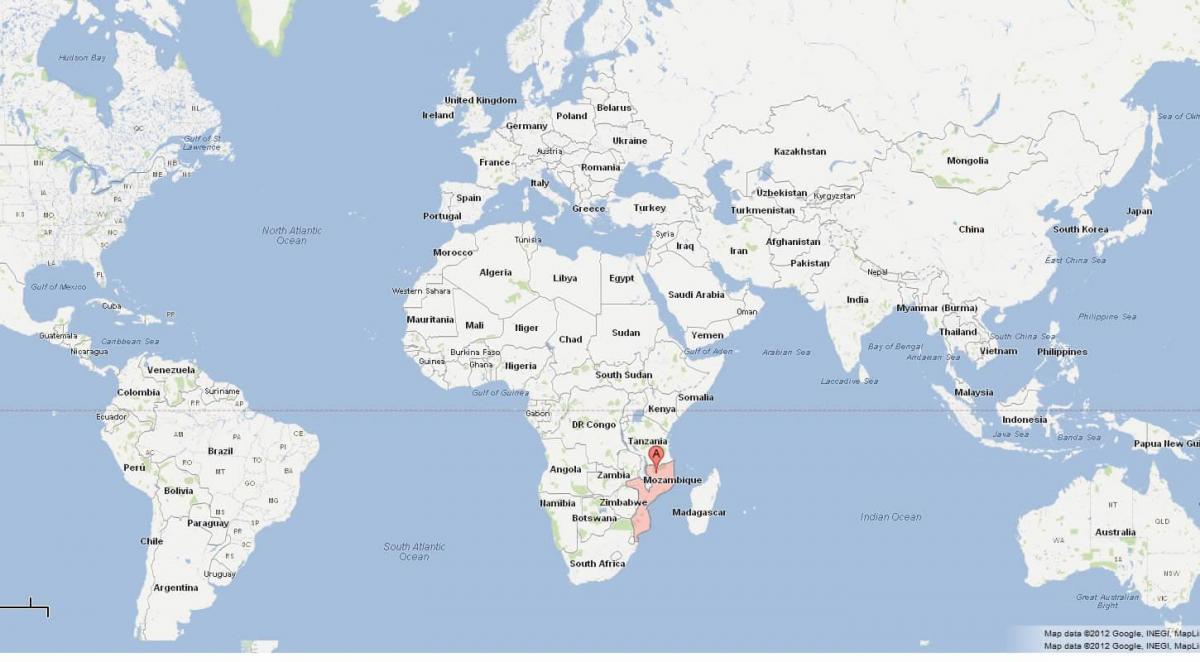 Mozambike kokapena munduko mapa