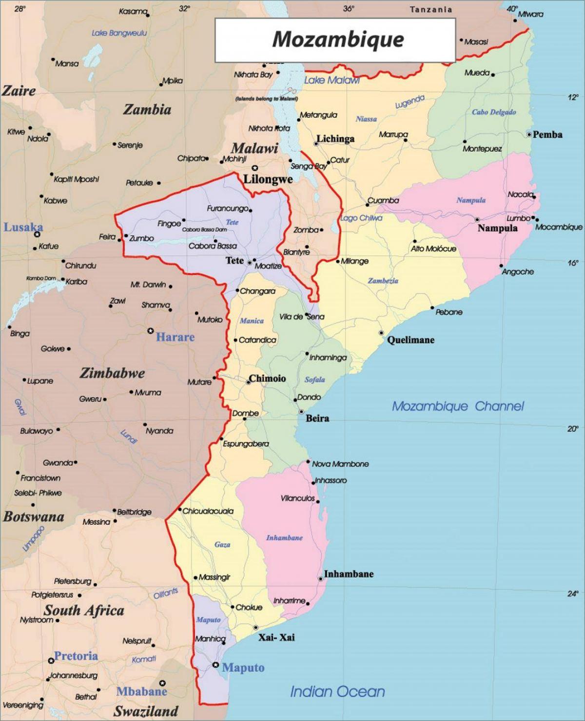 Mozambike mapa politikoa
