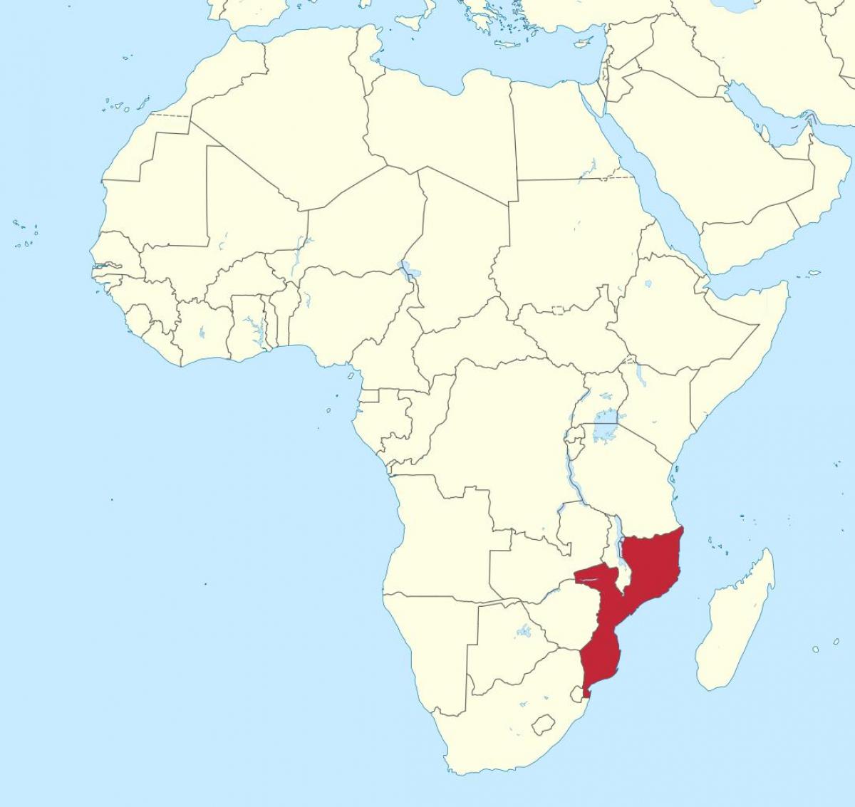 mapa Mozambike afrikan