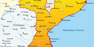 Mapa Mozambike mapa distantziak